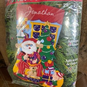 Santa and Christmas Tree Santa and Christmas Tree Felt Applique Kit Applique Kit